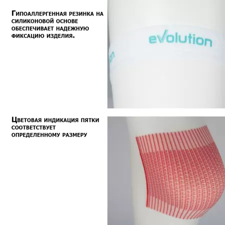 Чулки компрессионные Evolution TK.933E унисекс 2 класс компрессии антиэмболические для операции белые 