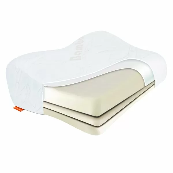 Подушка ортопедическая Luomma Lum F-515, с эффектом памяти и выемкой под плечо, валики 14 и 9 см, с регулировкой по высоте