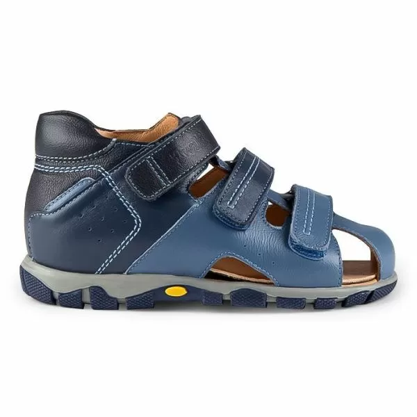 Сандалии ортопедические детские TWIKI TW-134-18 кожаные с открытым носом цвет синий 