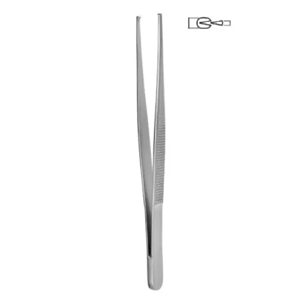 Пинцет хирургический 1х2 зубый 150х1,5 мм Hilbro 12.0121.15