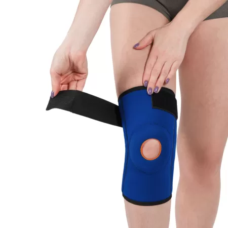 Бандаж на коленный сустав Экотен Ttoman KS-051 из неопрена, с пружинными ребрами и пателлярным кольцом, разъемный  