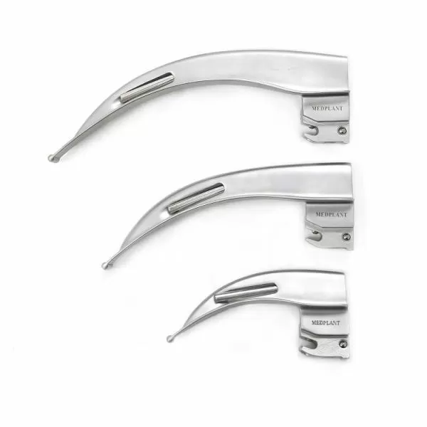 Ларингоскоп волоконно-оптический для экстренной медицины МЕДПЛАНТ ЛЭМ-02/ВО универсальный, 2 рукоятки, 4 клинка, артикул 833