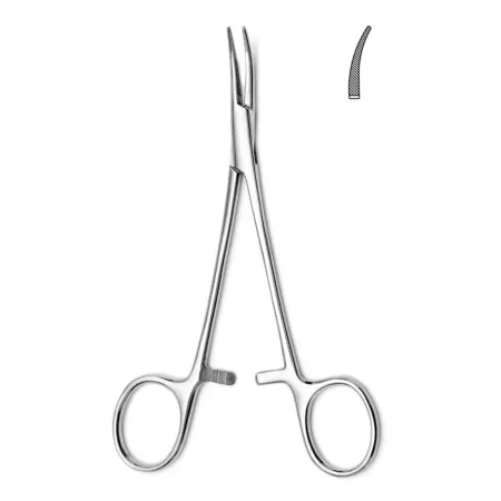 Зажим кровоостанавливающий Москит изогнутый по плоскости 150 мм Hilbro 14.0081.15