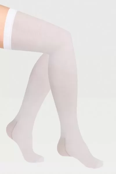 Чулки компрессионные IDEALISTA ID-380W унисекс 2 класс компрессии с закрытым носком антиэмболические для операции на широкое бедро белые 