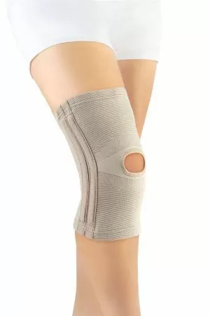 Бандаж на коленный сустав Orliman TN-211 эластичный с боковыми вставками, бежевый 