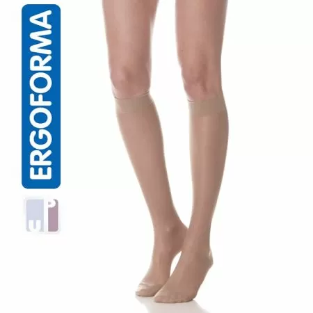 Гольфы компрессионные Ergoforma 311 женские 1 класс компрессии с закрытым носком полупрозрачные телесные 