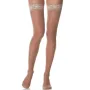 Чулки компрессионные Ergoforma 211 женские 1 класс компрессии с закрытым носком и кружевной резинкой полупрозрачные телесные