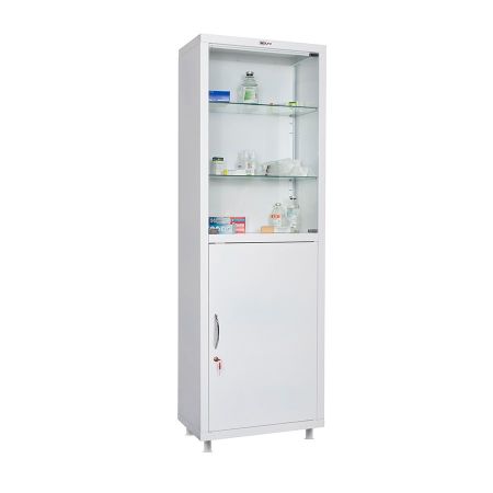 Шкаф медицинский с замком Hilfe МД 1 1760/SG дверцы стекло/металл