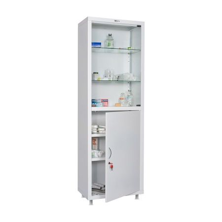 Шкаф медицинский с замком Hilfe МД 1 1760/SG дверцы стекло/металл